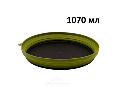 Тарілка Tramp силіконова з пластиковим дном 1070 мл зелена TRC-124-olive фото