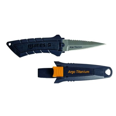 Нож для подводной охоты Mares Argo Titanium черно-оранжевый 425616 фото