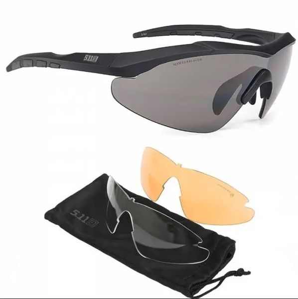Балістичні окуляри 5.11 колір Чорний KL-1018 фото