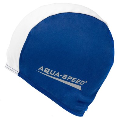 Шапка для плавания Aqua Speed ​​POLYESTER CAP 5764 синий, белый Уни OSFM 091-15 фото
