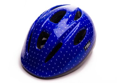 Шлем детский Green Cycle FLASH размер 50-54см сине-белый лак HEL-78-50 фото