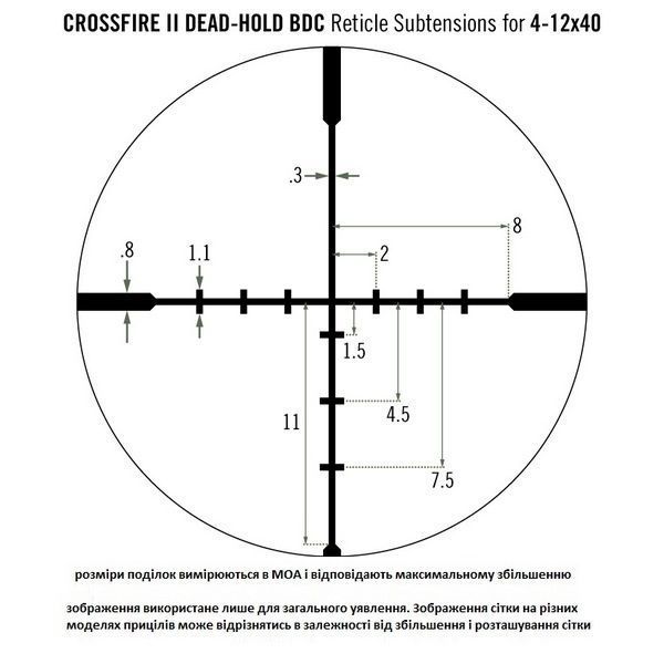 Приціл оптичний Vortex Crossfire II 4-12x40 AO BDC (CF2-31019) 875874004191 фото