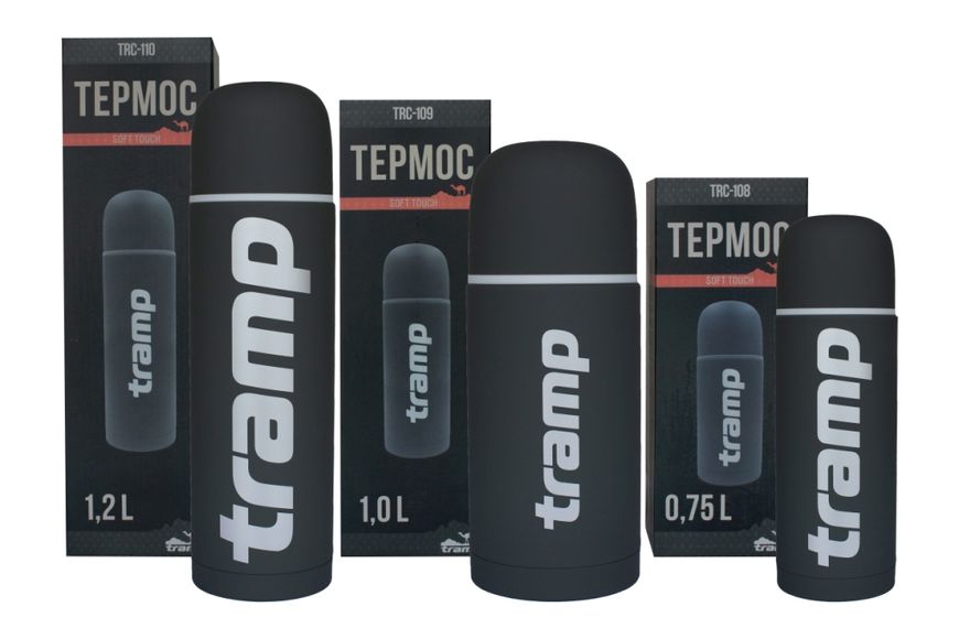 Термос TRAMP Soft Touch 1,2 л Сірий TRC-110-grey фото
