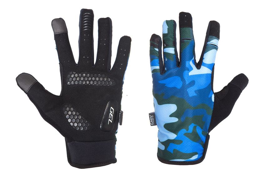 Перчатки Green Cycle Rocker с закрытыми пальцами S синий камуфляж CLO-40-20 фото