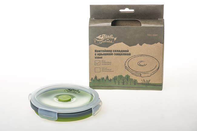 Контейнер складной с крышкой-защелкой Tramp (800ml) olive TRC-087-olive фото