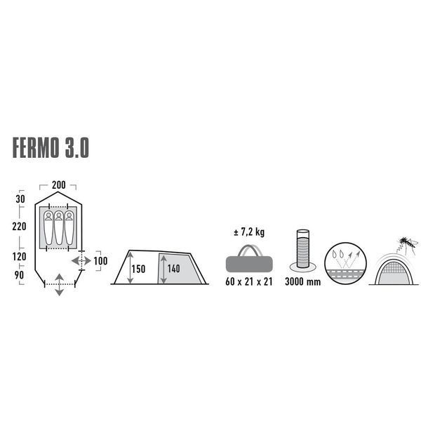 Намет High Peak Fermo 3.0 Nimbus Grey (10253) 928954 фото
