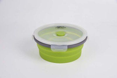 Контейнер TRAMP складний силіконовий з кришкою-кліпсою (550ml) TRC-088-olive фото