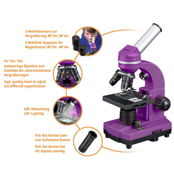 Мікроскоп Bresser Biolux SEL 40x-1600x Purple з адаптером для смартфона (8855600TJ5000) 926815 фото