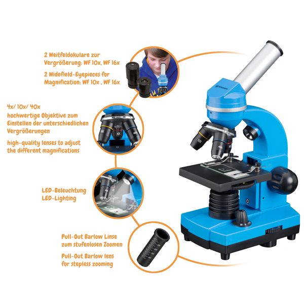 Мікроскоп Bresser Biolux SEL 40x-1600x Blue з адаптером для смартфона (8855600WXH000) 926814 фото
