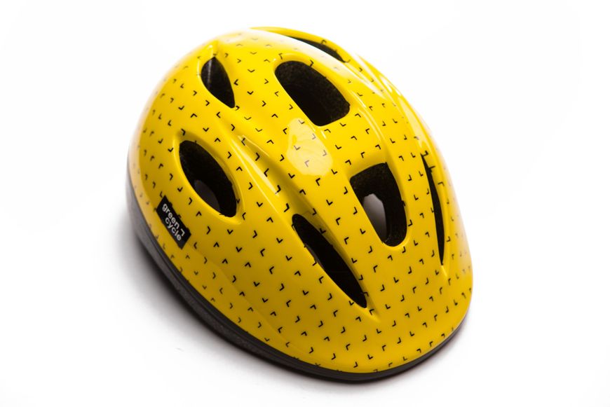 Шлем детский Green Cycle FLASH размер 48-52см желто-черный лак HEL-06-72 фото