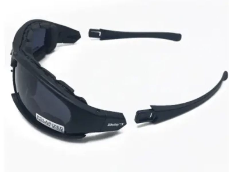 Тактические защитные очки с поляризацией Daisy X7 Black (4 линзы в комплекте) KL-1026 фото