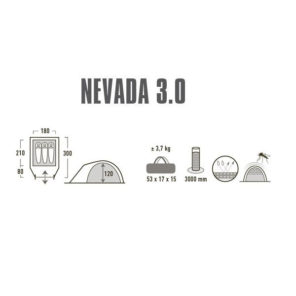 Намет High Peak Nevada 3.0 Nimbus Grey (10203) 928125 фото