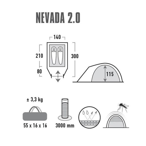 Намет High Peak Nevada 2.0 Nimbus Grey (10196) 928124 фото