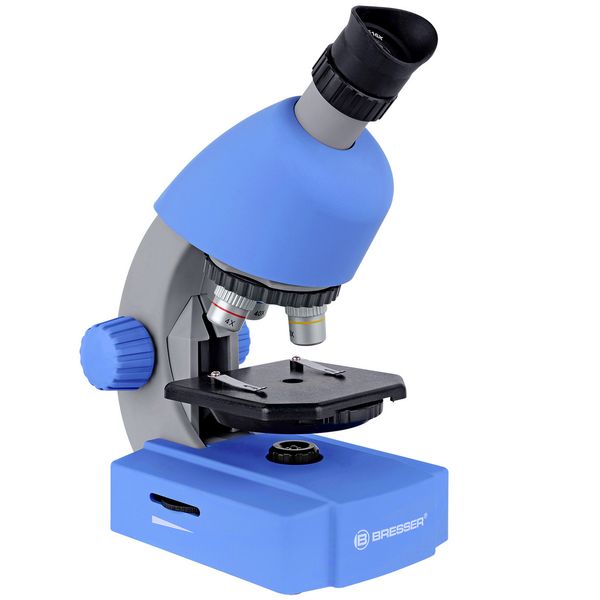 Мікроскоп Bresser Junior 40x-640x Blue з набором для дослідів та адаптером для смартфона (8851300WXH000) 923892 фото