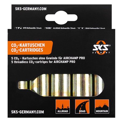Картридж з CO2 SKS 16G SET OF 5PCS FOR AIRCHAMP, NON-THREADED 121440 фото