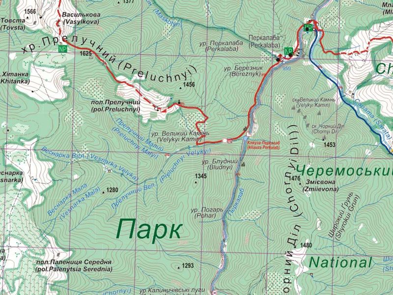 Карта Стежки та мапи "Гринявські та Чивчинські гори" 23154 фото