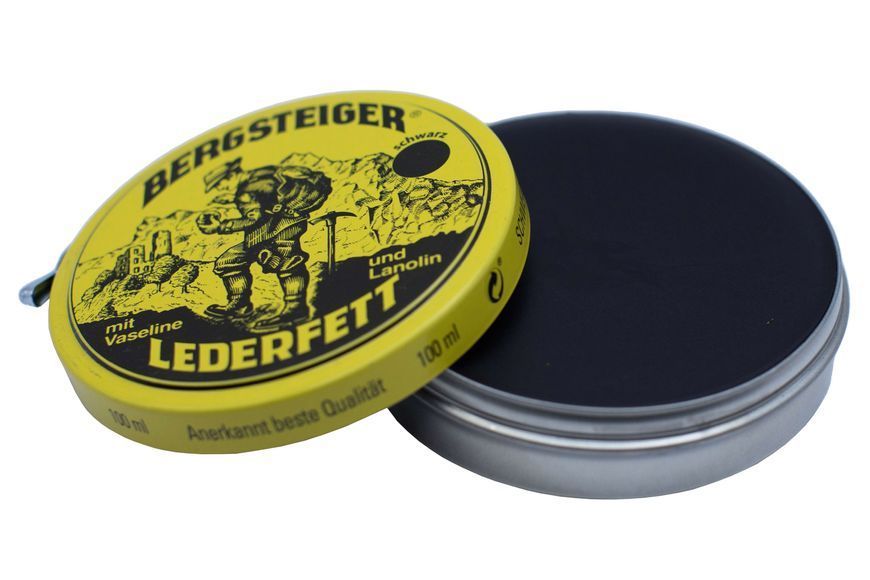 Водовідштовхуюче просочення для взуття HeySport Bergsteiger-Leather-Grease black 100 ml (20880200) 20880200 фото