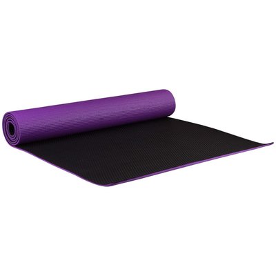 Килимок для йоги та фітнесу 1730х610х6 мм двошаровий PVC колір чорно-фіолетовий IV-4253BV фото