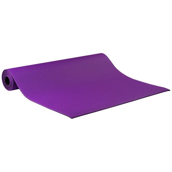 Килимок для йоги та фітнесу 1730х610х6 мм двошаровий PVC колір чорно-фіолетовий IV-4253BV фото