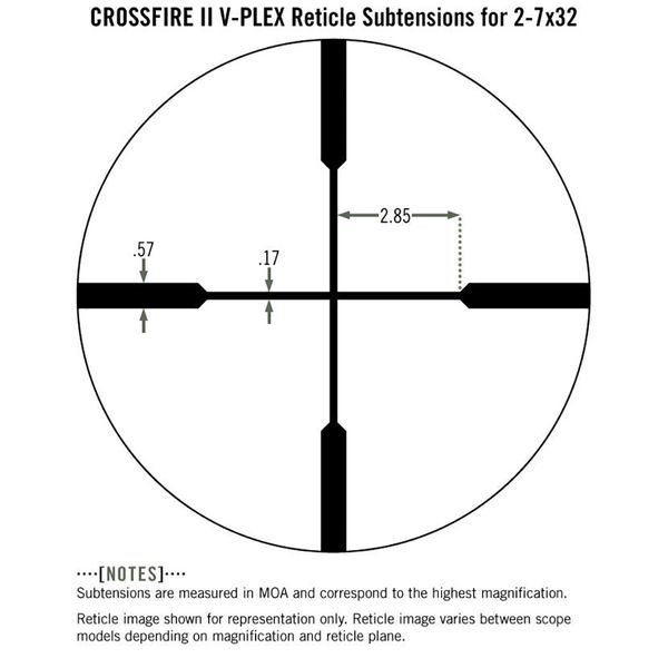 Приціл оптичний Vortex Crossfire II 2-7x32 Rimfire V-Plex MOA (CF2-31001R) 875874004399 фото
