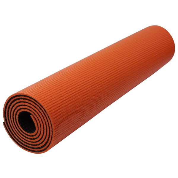 Килимок для йоги та фітнесу 1730х610х6 мм двошаровий PVC колір чорно-оранжевий IV-4253BO фото