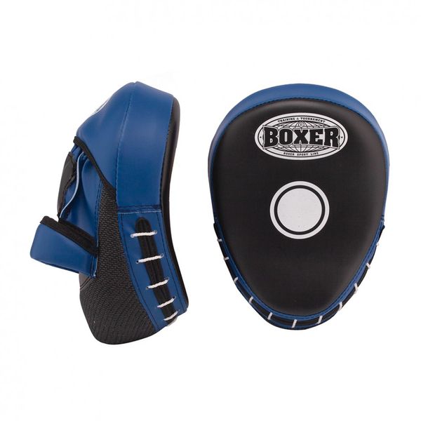 Лапи боксерські гнуті BOXER шкірвініл 0,8 мм чорно-сині 2013-01B фото