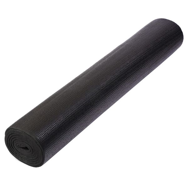Килимок для йоги та фітнесу 1730х610х4 мм PVC колір чорний IV-4307BK фото