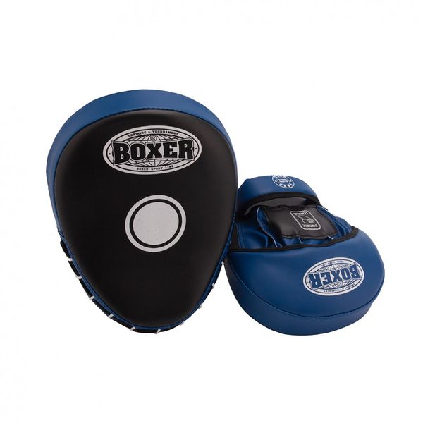 Лапи боксерські гнуті BOXER шкірвініл 0,8 мм чорно-сині 2013-01B фото