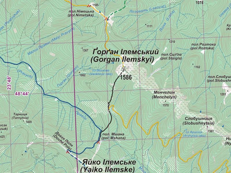 Карта Стежки та мапи "Західні Горгани" 23155 фото
