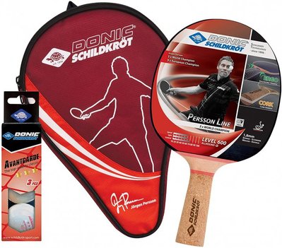 Набір для настільного тенісу Donic Persson 600 Gift set (1ракетка+чохол+3м'яча) 788487 фото