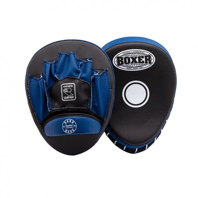 Лапи боксерські гнуті Boxer (кожвініл 1мм, нап. – пенопоролон) чорно-сині 2011-01B фото
