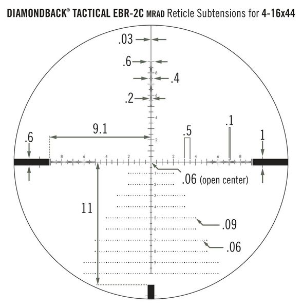 Приціл оптичний Vortex Diamondback Tactical FFP 4-16x44 EBR-2C MRAD (DBK-10027) 875874009608 фото
