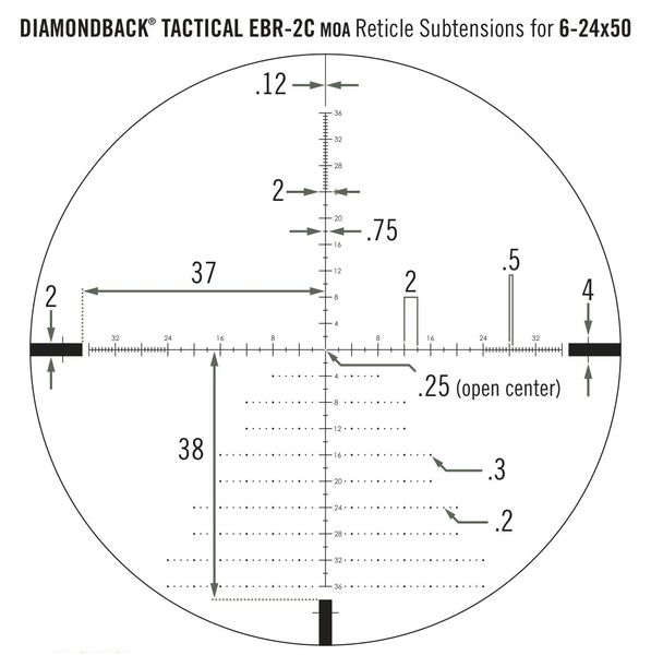 Приціл оптичний Vortex Diamondback Tactical FFP 6-24x50 EBR-2C MOA (DBK-10028) 875874009615 фото
