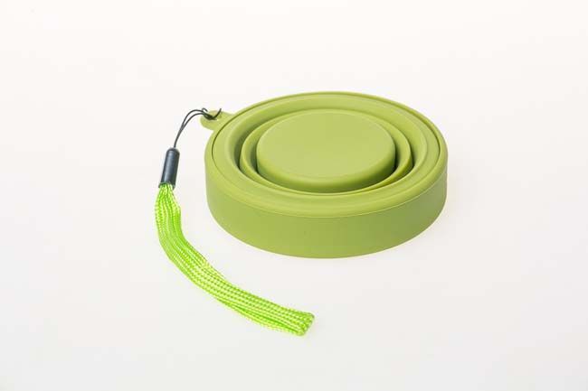 Стакан складаний силіконовий Tramp з кришкою 180ml, зелений TRC-083-olive фото