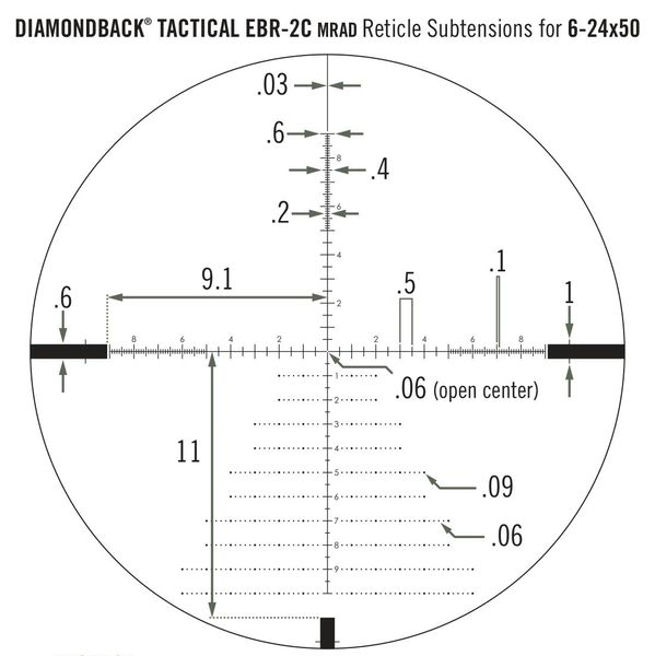 Приціл оптичний Vortex Diamondback Tactical FFP 6-24x50 EBR-2C MRAD (DBK-10029) 875874009622 фото