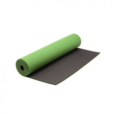 Килимок для йоги та фітнесу IVN 1830*610*6 мм TPE колір зелено-чорний IV-4413GB фото