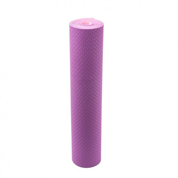 Килимок для йоги та фітнесу IVN 1830*610*6 мм TPE колір фіолетово-рожевий IV-4420VP фото
