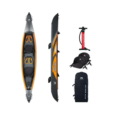 Каяк Tomahawk 2-person DWF High-end kayak，High-back seats， Double action pump， Zip back (AQUAMARINA) Air-K 440 фото