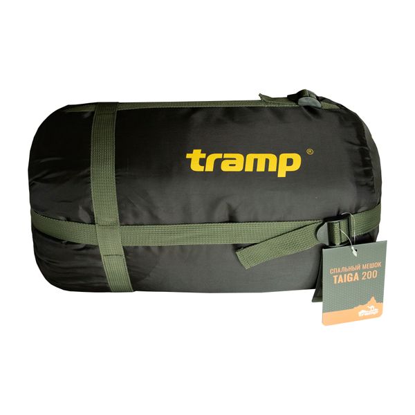 Спальний мішок Tramp Taiga 200 ковдра з капюш правий олива 220/80 TTS-059R TRS-059R-R фото
