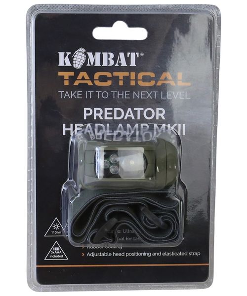 Фонарик налобный KOMBAT UK Predator Headlamp II kb-phl-olgr фото