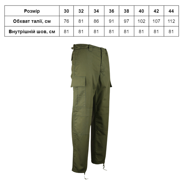 Штани тактичні KOMBAT UK M65 BDU Ripstop Trousers kb-m65bdurt-olgr-30 фото