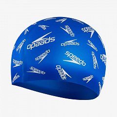 Шапка для плавання Speedo SLOGAN PRT CAP JU синій, білий дит OSFM 8-08386F958 фото
