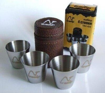 Набор стопок в кожаном чехле Tramp 4 шт по 25 мл TRC-022 фото