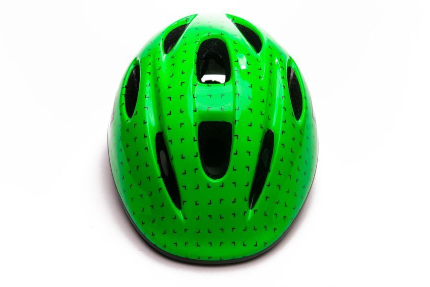 Шолом дитячий Green Cycle FLASH розмір 48-52см зелено-чорний лак HEL-65-61 фото
