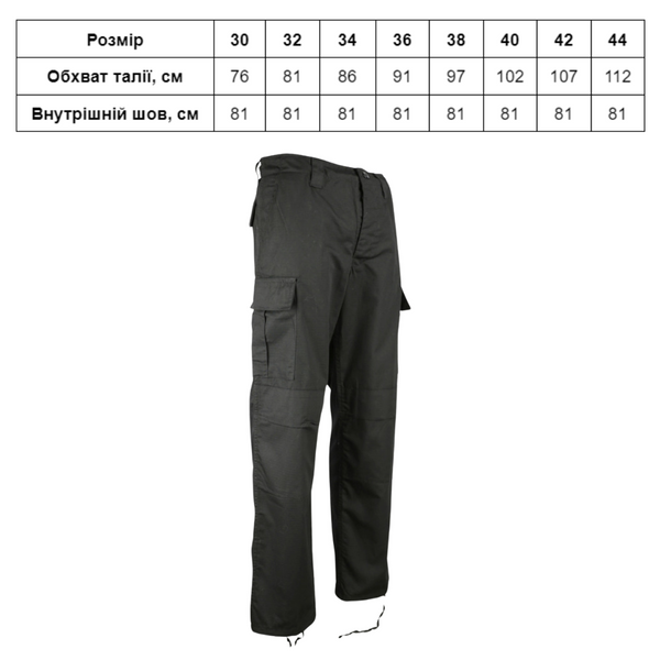 Штани тактичні KOMBAT UK M65 BDU Ripstop Trousers kb-m65bdurt-blk-30 фото