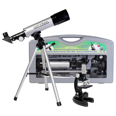 Мікроскоп Optima Universer 300x-1200x + Телескоп 50/360 AZ в кейсі (MBTR-Uni-01-103) 928587 фото