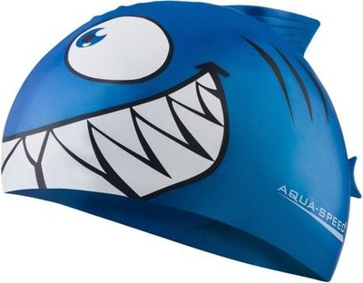 Шапка для плавання Aqua Speed SHARK 110-01 синій металік дит OSFM 110-01 фото